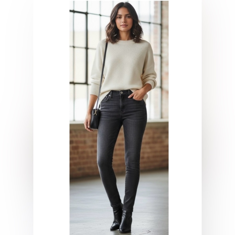 J Crew Jeans charcoal washed 9” high-rise toothpick jeans sz 27P